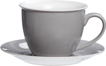 Ritzenhoff & Breker DOPPIO Milchkaffee Tasse mit Untertasse 350 ml grau