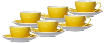 Ritzenhoff & Breker DOPPIO Kaffeetasse mit Untertasse 200 ml 6er Set gelb