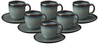 like. by Villeroy & Boch Lave Kaffeetasse mit Untertasse 190 ml 6er Set - Gris