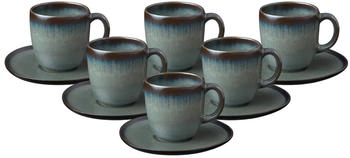 Villeroy & Boch like. by Lave gris Kaffeetasse mit Untertasse 190 ml 6er Set DS