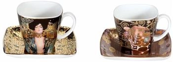 Goebel CREAFLOR HOME 2er Set Gustav Klimt Espressotassen Judith I + Die Erfüllung Porzellan