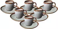 KAFFEETASSEN MIT UNTERTASSEN Lave Beige 190 ml 6er Set