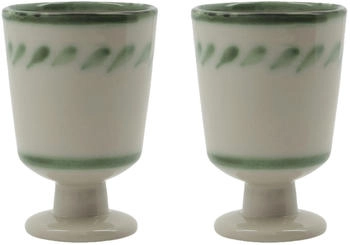 House Doctor Diva Tasse auf Fuß 25 cl 2-teilig Off white-Grün