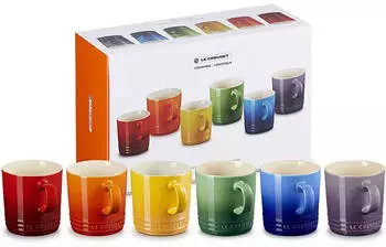 Le Creuset Becher 350 ml Regenbogen, 6er-Set