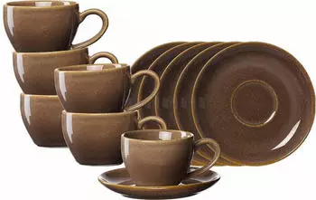 Ritzenhoff & Breker Sahara Espressotasse mit Untertasse 6er Set Dunkelbraun