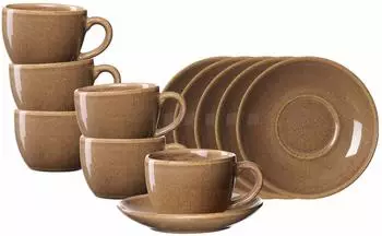 Ritzenhoff & Breker Sahara Kaffeetasse mit Untertasse 6er Set Hellbraun