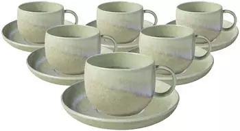 Villeroy & Boch like. by Perlemor Alga Espressotasse mit Untertasse 60 ml 6er Set