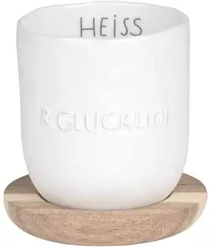 räder DINING Breakfast kleiner Becher Heiss & Glücklich 100ml weiss