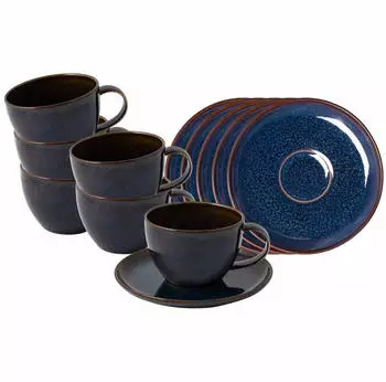 Villeroy & Boch like. by Crafted Kaffeetasse mit Untertasse 12-teilig Denim