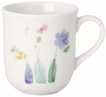 Hutschenreuther Fr&uuml;hlingsgr&uuml;sse Blumenvasen Becher mit Henkel 0,4l