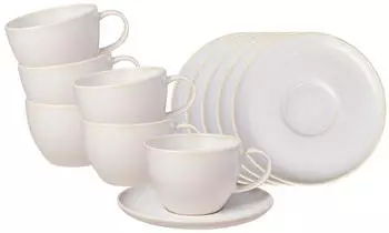 Villeroy & Boch like. by Crafted Kaffeetasse mit Untertasse 12-teilig Baumwolle