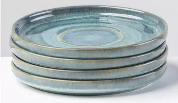 Gipfelst&uuml;ck Tiefer See Kaffeeuntertassen-Set 4-teilig, Steinzeug, Blau/Gr&uuml;n (94638853-0)