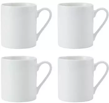 Mikasa Egret Feinporzellan Tassen-Set 4-teilig, 380ml, Wei&szlig; (MKEGMUGPK4)
