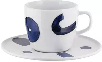Alessi Itsumo Yunoki Ware Teetasse & Untertasse, wei&szlig;es Porzellan, 4-teilig (NF08/78S)