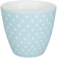 GreenGate Latte Cup, Kaffee Latte Becher Dotty, &Oslash; 10, H&ouml;he 9 cm, pale blue