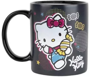 Konix Hello Kitty W&auml;rmeaktive Tasse Candy Schwarz 320ml