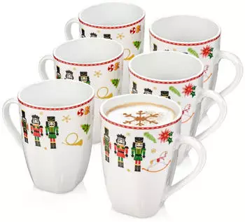 S&auml;nger Bilgola Nussknacker Kaffeebecher-Set 6-tlg., Porzellan, 400ml