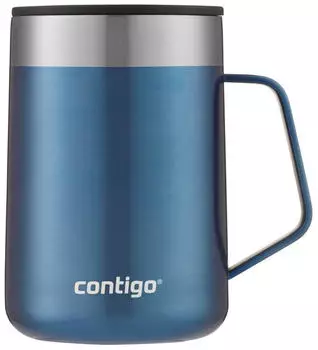 Contigo Streeterville Thermobecher mit Henkel, Edelstahl, Blau, 420ml (2174675)
