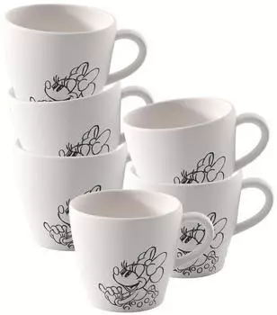 Villeroy & Boch Manufacture Rock blanc Mickey Mouse Kaffeetasse 160 ml 6er Set