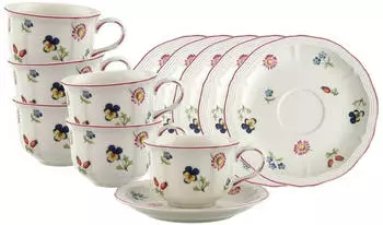 Villeroy & Boch Petite Fleur Teetasse mit Untertasse 130 ml 6er Set