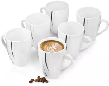 S&auml;nger Bilgola Black Lines Kaffeebecher-Set 6-teilig, Porzellan, 250ml (221230)