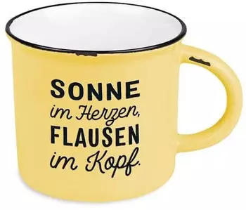 Grafik Werkstatt Bielefeld Keramik Becher "Sonne im Herzen", Gelb (62380)