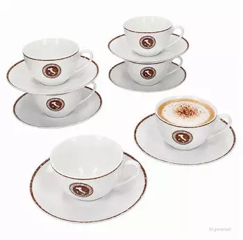 Ritzenhoff & Breker 12tlg Authentic Italian Cappuccino-Set Tassen Untertassen 6 Personen