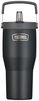 Thermos Refreshing SERIES Isolier-Trinkbecher 0,85l Flip-Strohhalm Schwarz matt