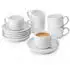Sänger Marlo Kaffeetassen-Set mit Untertasse, Porzellan, Weiß, 200ml, 12-teilig