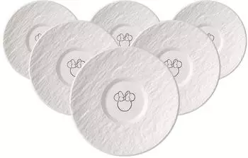 Villeroy & Boch Manufacture Rock blanc Mickey Mouse Espresso-Untertasse &oslash; 12,1 cm 6er Set
