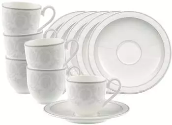 Villeroy & Boch Gray Pearl Espressotasse mit Untertasse 70 ml 6er Set