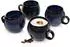 Sänger Tokio Cappuccinotassen-Set 4-teilig, Steingut, blau-schwarz (221860)