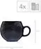 Sänger Tokio Cappuccinotassen-Set 4-teilig, Steingut, blau-schwarz (221860)