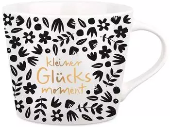 Grafik Werkstatt Bielefeld Kaffeetasse &bdquo;Kleiner Gl&uuml;cksmoment" Porzellan, Echtgold, 420ml (62646)