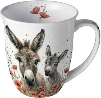 Ambiente Tasse "Esel & Mohn" Feinporzellan 400ml