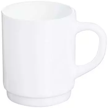 Arcoroc Restaurant Kaffeebecher 250ml stapelbar, Opalglas, wei&szlig;, 6er-Set (36140)