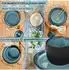 Sänger Vigo Espressotassen-Set Steingut, blau-schwarz, 12-teilig, 80ml