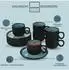 Sänger Vigo Espressotassen-Set Steingut, blau-schwarz, 12-teilig, 80ml