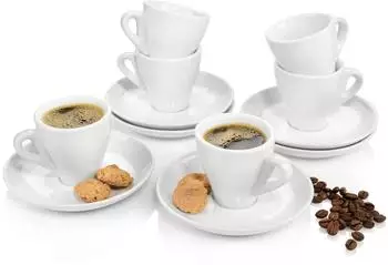 S&auml;nger New Port Espressotassen-Set, Porzellan, wei&szlig;, 12-teilig (219550)
