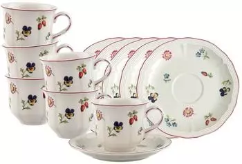 Villeroy & Boch Petite Fleur Kaffeetasse mit Untertasse 120 ml 6er Set