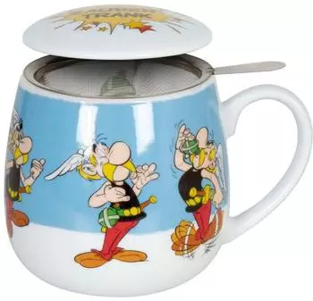K&ouml;nitz Tea for You Asterix Zaubertrank Becher mit Sieb und Deckel, Porzellan (11 5 143 2383)