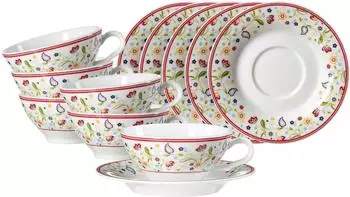 Ritzenhoff & Breker Shanti Ostfriese Teetasse mit Untertasse 100 ml 6er Set