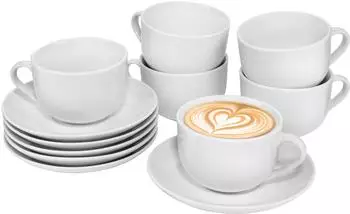 S&auml;nger New Port Kaffeetassen-Set, wei&szlig;, Porzellan, 12-teilig (219370)
