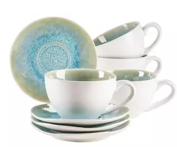 M&auml;ser Frozen Kaffeetassen-Set Steinzeug gr&uuml;n, 8-tlg. (934012)