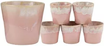 CreaTable Grespresso Lungo-Set 6-tlg., Steinzeug, rosé (23727)