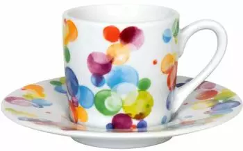 K&ouml;nitz Espressotasse & Untertasse Colourful Cast Bubbles, Porzellan, 85ml