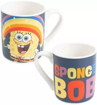 United Labels SpongeBob Schwammkopf Kindertasse Rainbow, Keramik, 230ml (0133714)