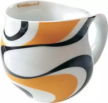Colani Kaffeebecher Wave, Porzellan, schwarz/gold, 260ml