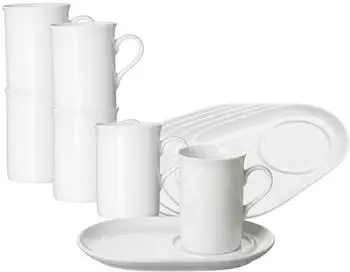 Ritzenhoff & Breker Bianco Kaffeebecher mit Unterteller 300 ml 6er Set