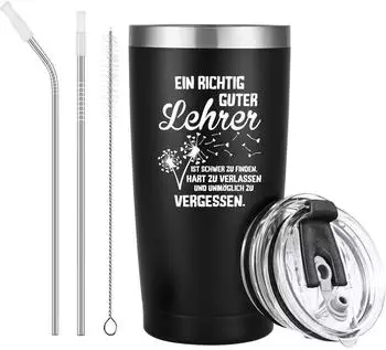 LuxusKollektion Thermobecher Lehrer Geschenk 600ml Edelstahl schwarz